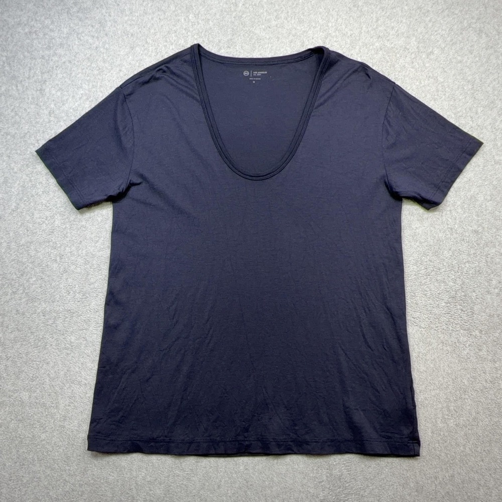 AG Adriano Goldschmied Basic Essentials T Shirt Womens Medium Deep Navy Blue